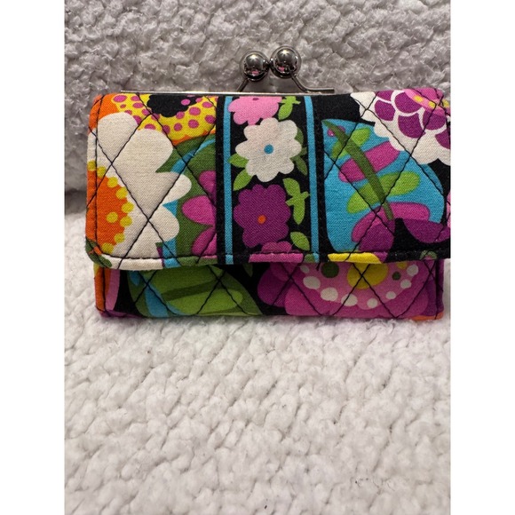 Vera Bradley Handbags - Vera Bradley Sun Valley Quilted Cotton Kisslock Tri-Fold Wallet Floral NWOT